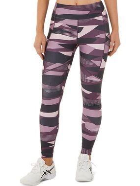 NWT Asics Purple & Pink Printed High-Rise Leggings